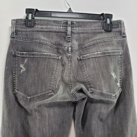 A Gold E 26 Isabel Slim Fit Boyfriend Agolde Grey Distressed Holes Low Rise - Picture 7 of 11